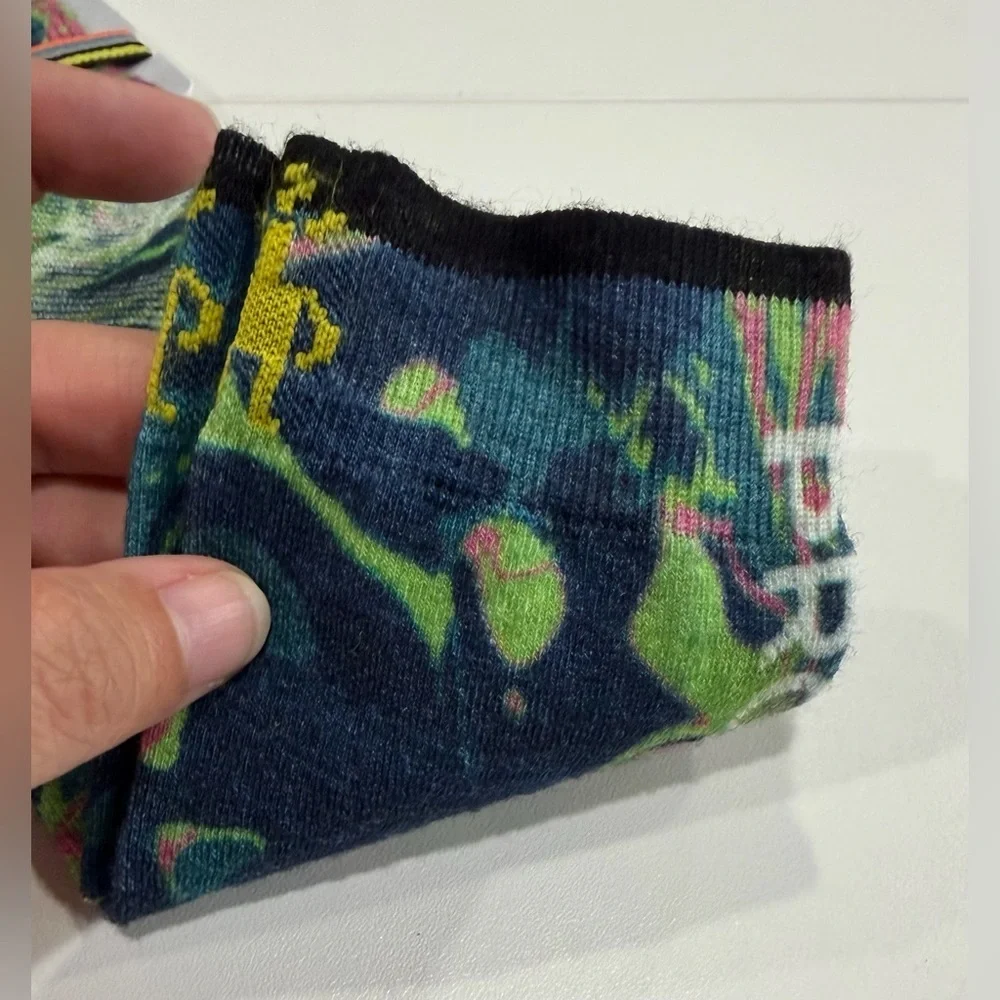 SmartWool Men’s Medium Zero Cushion Pow Print Ski Socks Blue NWT Over the Calf